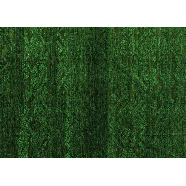 Foundry Select Green Machine Washable Rug Wayfair